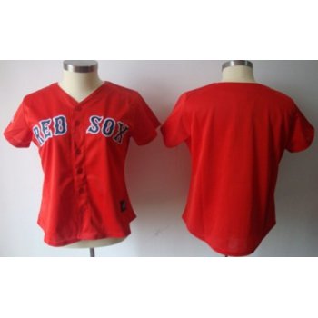 Women's Boston Red Sox Customized Red Jersey