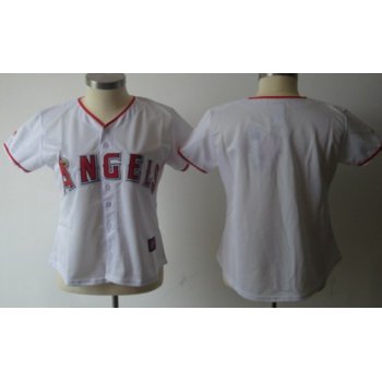 Women's LA Angels of Anaheim Customized White With Red Jersey