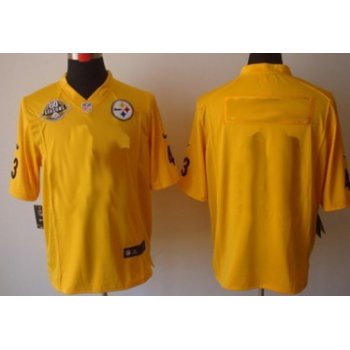 Men's Nike Pittsburgh Steelers Customized Yellow Limited Jersey