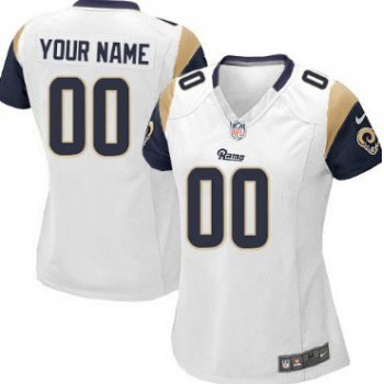 Women's Nike St. Louis Rams Customized White Limited Jersey