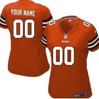 Women's Nike Cleveland Browns Customized Orange Limited Jersey