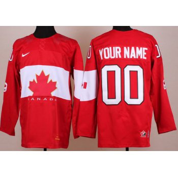 2014 Olympics Canada Mens Customized Red Jersey