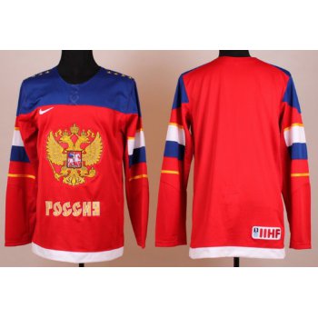 2014 Olympics Russia Mens Customized Red Jersey