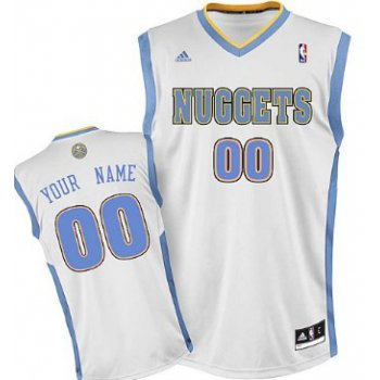 Mens Denver Nuggets Customized White Jersey