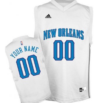 Mens New Orleans Hornets Customized White Jersey
