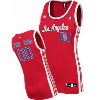 Womens Los Angeles Clippers Customized Red Jersey