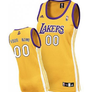 Womens Los Angeles Lakers Customized Yellow Jersey