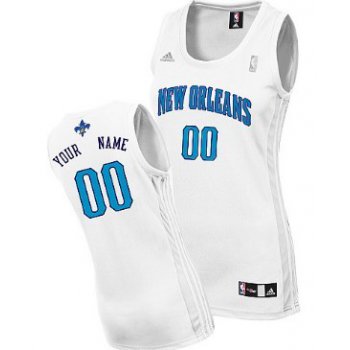 Womens New Orleans Hornets Customized White Jersey