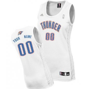 Womens Oklahoma City Thunder Customized White Jersey