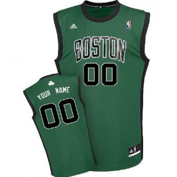 Kids Boston Celtics Customized Green With Black Jersey