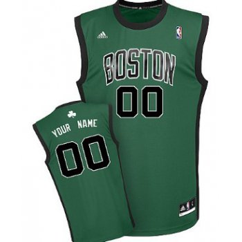 Mens Boston Celtics Customized Green With Black Jersey