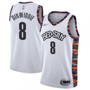 Youth Brooklyn Nets #8 Spencer Dinwiddie White Basketball 2019-20 City Edition Jersey