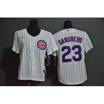 Youth Chicago Cubs #23 Ryne Sandberg White Stitched MLB Cool Base Nike Jersey