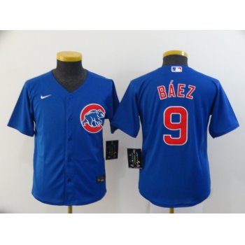 Youth Chicago Cubs #9 Javier Baez Blue Stitched MLB Cool Base Nike Jersey