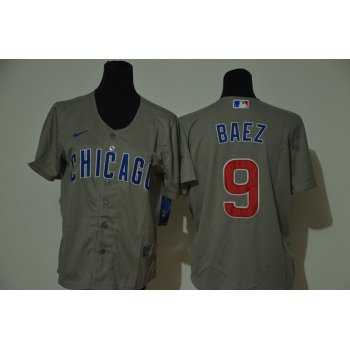 Youth Chicago Cubs #9 Javier Baez Grey Stitched MLB Cool Base Nike Jersey