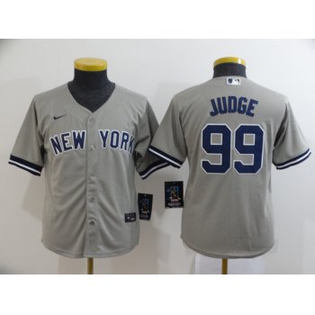 Youth New York Yankees #99 Aaron Judge Gray Stitched MLB Cool Base Nike Jersey