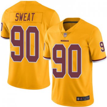 Redskins #90 Montez Sweat Gold Youth Stitched Football Limited Rush Jersey