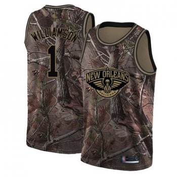 Youth Pelicans #1 Zion Williamson Camo Basketball Swingman Realtree Collection Jersey