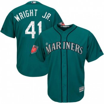 Youth Seattle Mariners #41 Mike Wright Jr. Replica Aqua Cool Base 2018 Spring Training Jersey