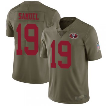 49ers #19 Deebo Samuel Olive Youth Stitched Football Limited 2017 Salute to Service Jersey