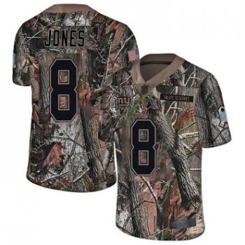 Giants #8 Daniel Jones Camo Youth Stitched Football Limited Rush Realtree Jersey