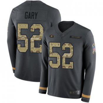 Packers #52 Rashan Gary Anthracite Salute to Service Youth Stitched Football Limited Therma Long Sleeve Jersey