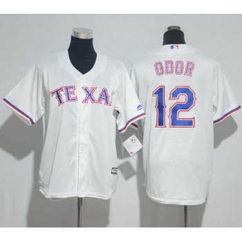 Rangers #12 Rougned Odor White Cool Base Stitched Youth Baseball Jersey