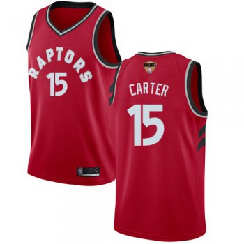 Raptors #15 Vince Carter Red 2019 Finals Bound Youth Basketball Swingman Icon Edition Jersey