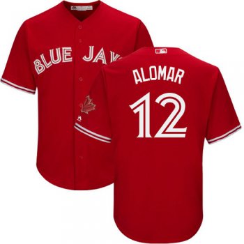 Blue Jays #12 Roberto Alomar Red Cool Base Canada Day Stitched Youth Baseball Jersey
