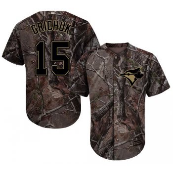 Blue Jays #15 Randal Grichuk Camo Realtree Collection Cool Base Stitched Youth Baseball Jersey