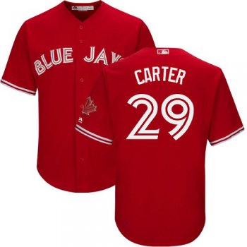 Blue Jays #29 Joe Carter Red Cool Base Canada Day Stitched Youth Baseball Jersey