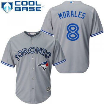 Blue Jays #8 Kendrys Morales Grey Cool Base Stitched Youth Baseball Jersey