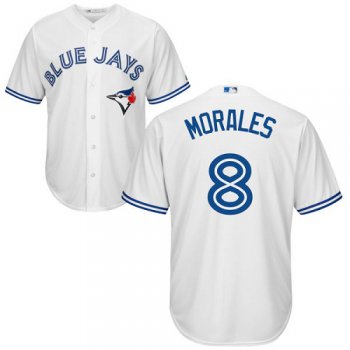 Blue Jays #8 Kendrys Morales White Cool Base Stitched Youth Baseball Jersey