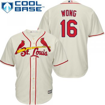 Cardinals #16 Kolten Wong Cream Cool Base Stitched Youth Baseball Jersey