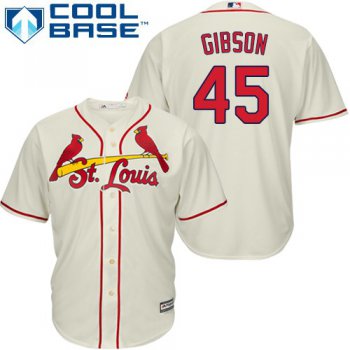 Cardinals #45 Bob Gibson Cream Cool Base Stitched Youth Baseball Jersey
