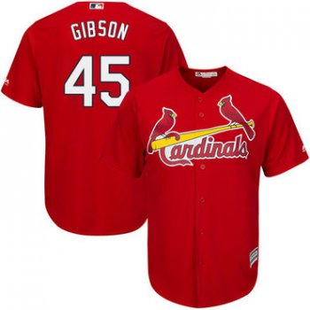 Cardinals #45 Bob Gibson Red Cool Base Stitched Youth Baseball Jersey