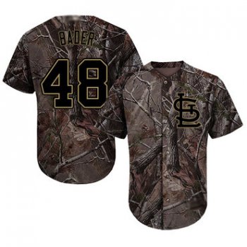 Cardinals #48 Harrison Bader Camo Realtree Collection Cool Base Stitched Youth Baseball Jersey