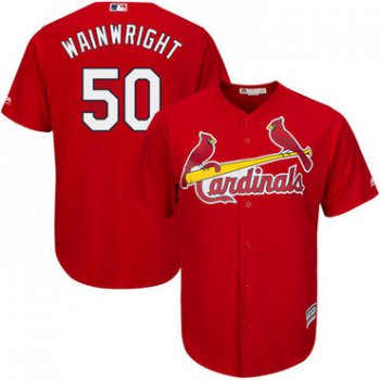 Cardinals #50 Adam Wainwright Red Cool Base Stitched Youth Baseball Jersey