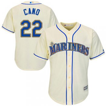 Mariners #22 Robinson Cano Cream Cool Base Stitched Youth Baseball Jersey
