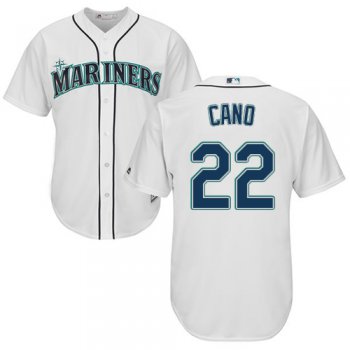 Mariners #22 Robinson Cano White Cool Base Stitched Youth Baseball Jersey