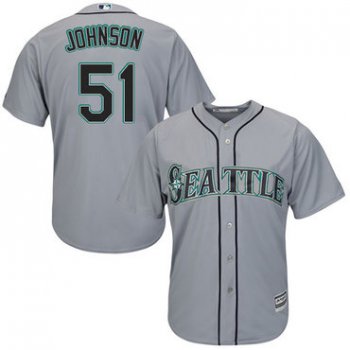 Mariners #51 Randy Johnson Grey Cool Base Stitched Youth Baseball Jersey