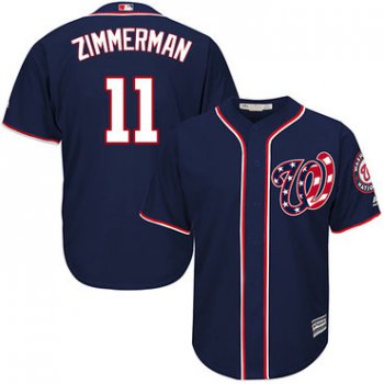 Nationals #11 Ryan Zimmerman Navy Blue Cool Base Stitched Youth Baseball Jersey