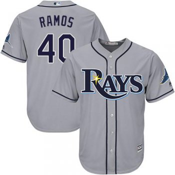 Rays #40 Wilson Ramos Grey Cool Base Stitched Youth Baseball Jersey