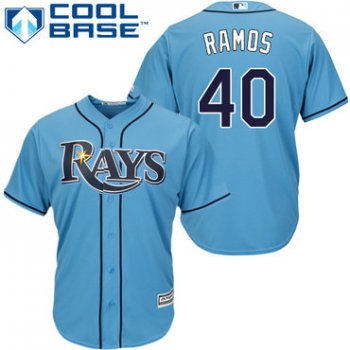 Rays #40 Wilson Ramos Light Blue Cool Base Stitched Youth Baseball Jersey