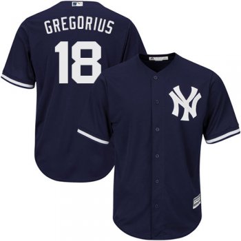 Yankees #18 Didi Gregorius Navy blue Cool Base Stitched Youth Baseball Jersey