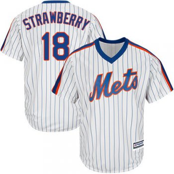 Mets #18 Darryl Strawberry White(Blue Strip) Alternate Cool Base Stitched Youth Baseball Jersey