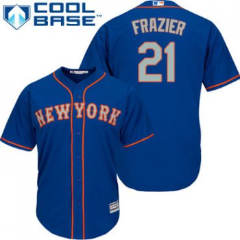 Mets #21 Todd Frazier Blue(Grey NO.) Cool Base Stitched Youth Baseball Jersey