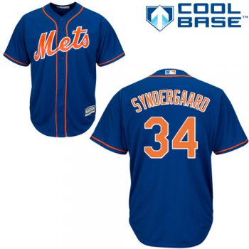 Mets #34 Noah Syndergaard Blue Cool Base Stitched Youth Baseball Jersey