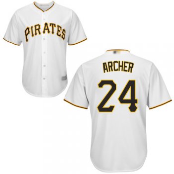 Pirates #24 Chris Archer White Cool Base Stitched Youth Baseball Jersey