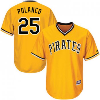 Pirates #25 Gregory Polanco Gold Cool Base Stitched Youth Baseball Jersey